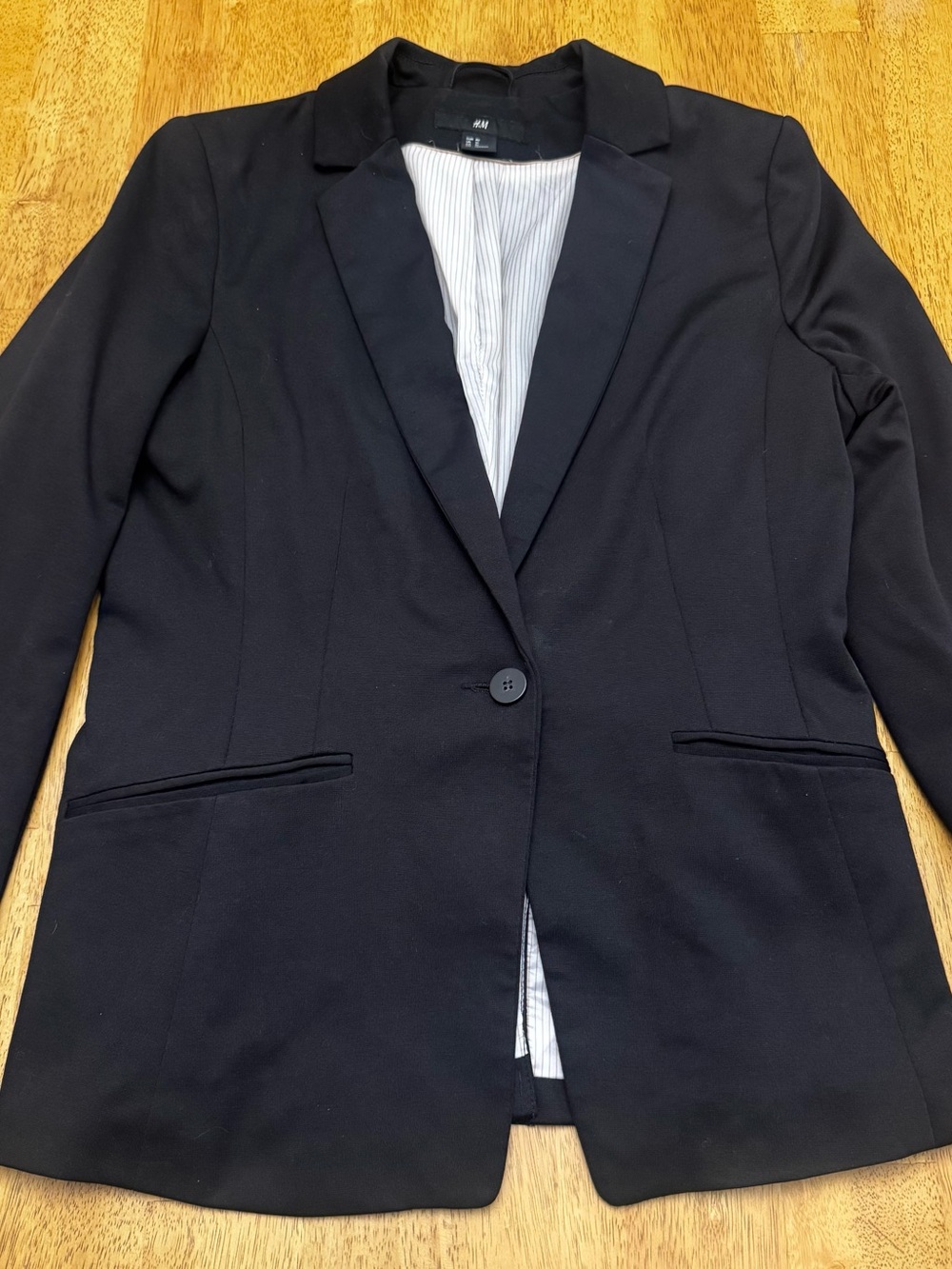 H&M Black Single-Button Tailored Blazer